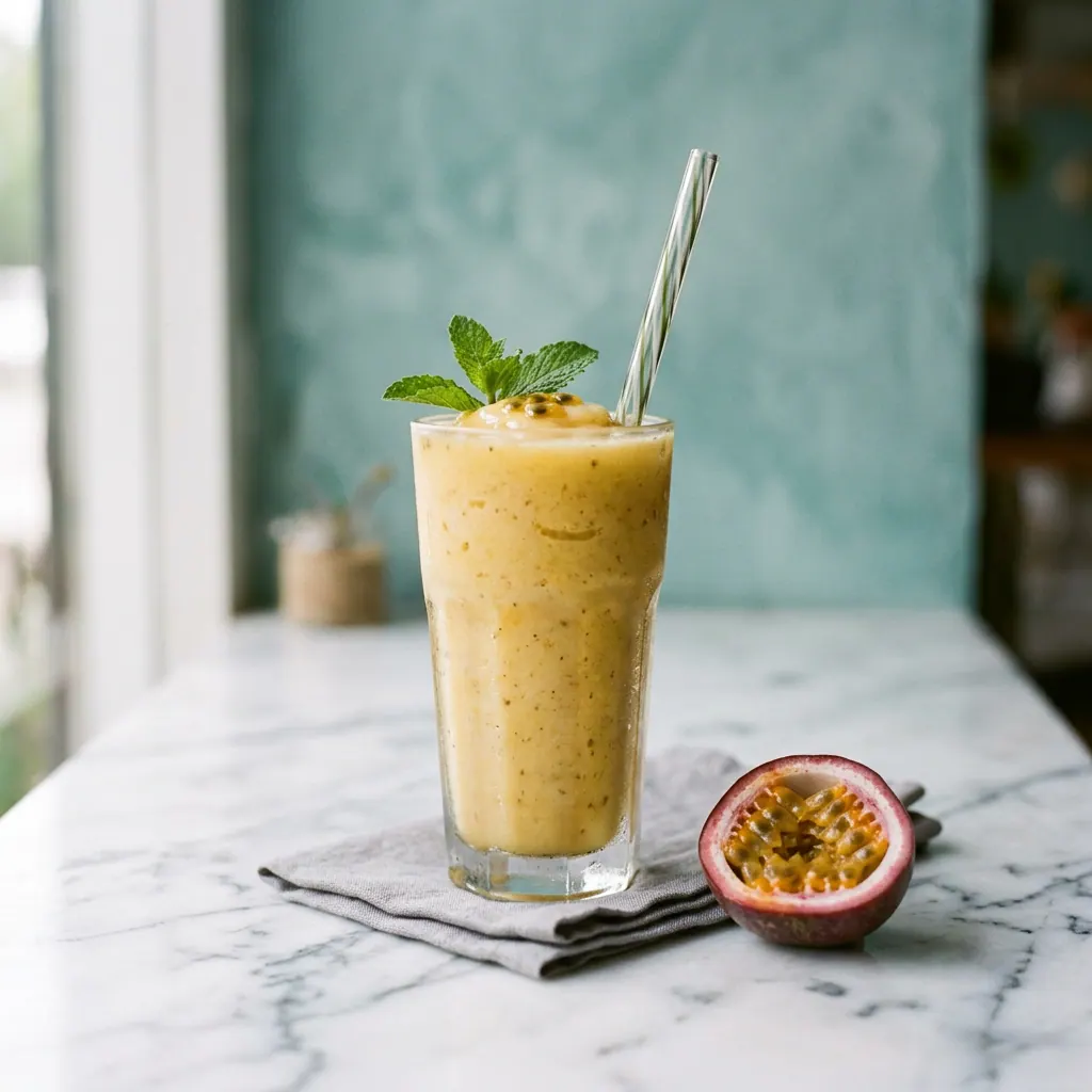 سموذي الموز والباشن فروت — سموذي مثلج